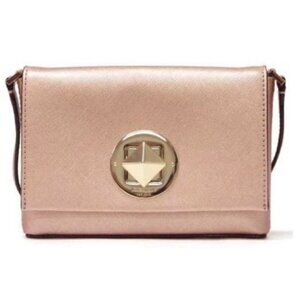 Kate Spade Newbury Lane Sally Crossbody Rose Gold Saffiano Leather Shoulder Bag